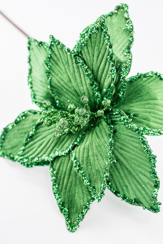 Artificial Green Poinsettia Stem - 15" - Greenery Market86879GN