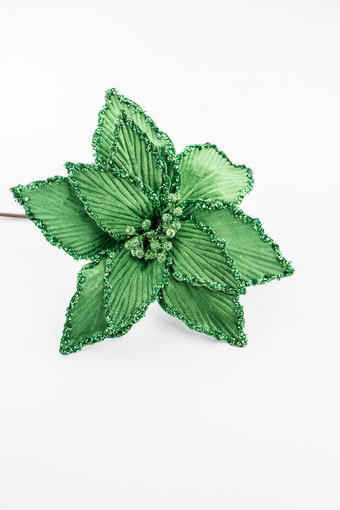 Artificial Green Poinsettia Stem - 15" - Greenery Market86879GN