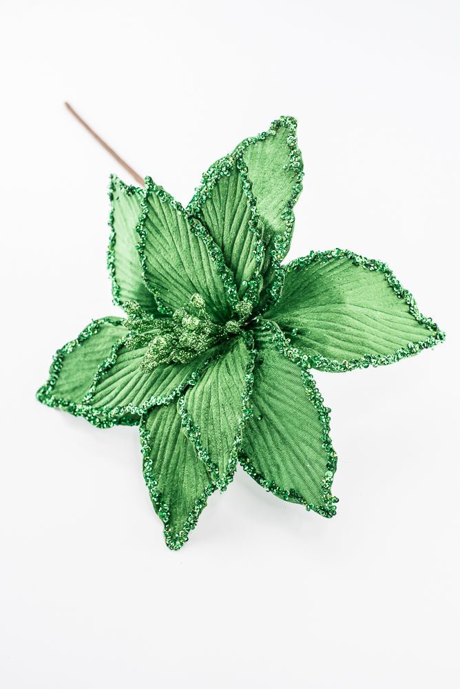Artificial Green Poinsettia Stem - 15" - Greenery Market86879GN