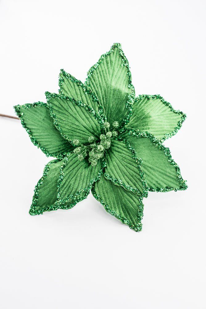Artificial Green Poinsettia Stem - 15" - Greenery Market86879GN
