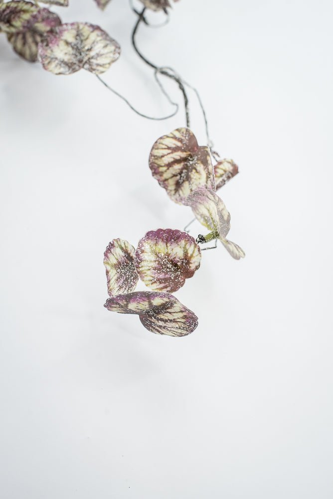 Artificial Green & Purple Shimmering Begonia Leaf Hanging Spray - 42" - Greenery MarketXIS603-GR/PU