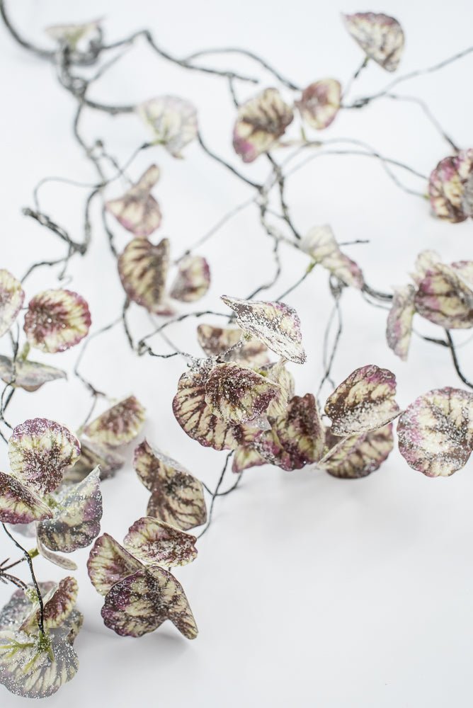 Artificial Green & Purple Shimmering Begonia Leaf Hanging Spray - 42" - Greenery MarketXIS603-GR/PU