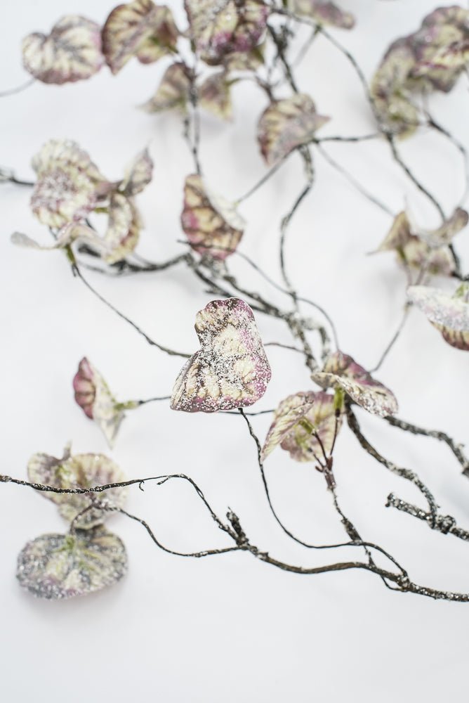 Artificial Green & Purple Shimmering Begonia Leaf Hanging Spray - 42" - Greenery MarketXIS603-GR/PU