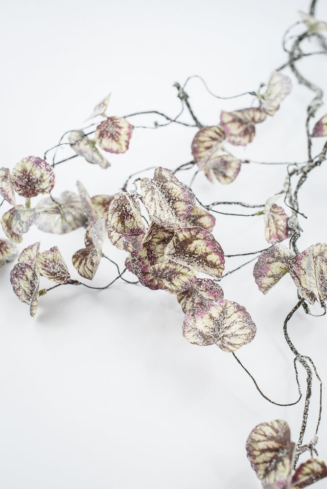Artificial Green & Purple Shimmering Begonia Leaf Hanging Spray - 42" - Greenery MarketXIS603-GR/PU