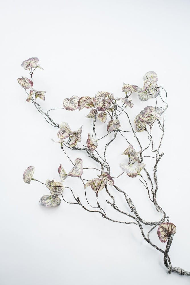 Artificial Green & Purple Shimmering Begonia Leaf Hanging Spray - 42" - Greenery MarketXIS603-GR/PU