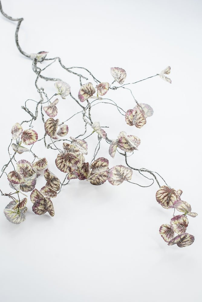 Artificial Green & Purple Shimmering Begonia Leaf Hanging Spray - 42" - Greenery MarketXIS603-GR/PU