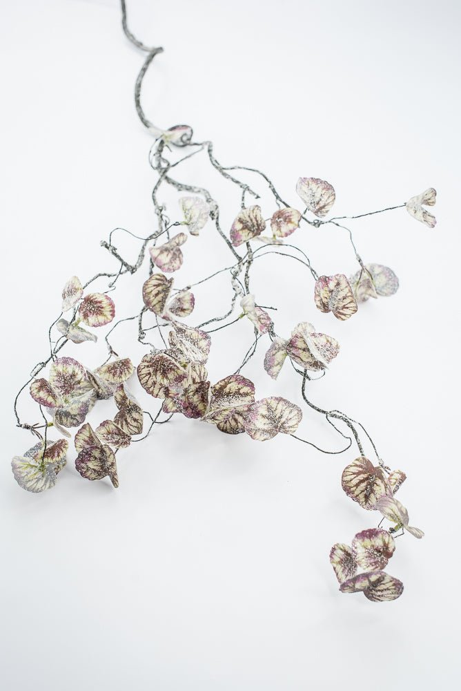 Artificial Green & Purple Shimmering Begonia Leaf Hanging Spray - 42" - Greenery MarketXIS603-GR/PU