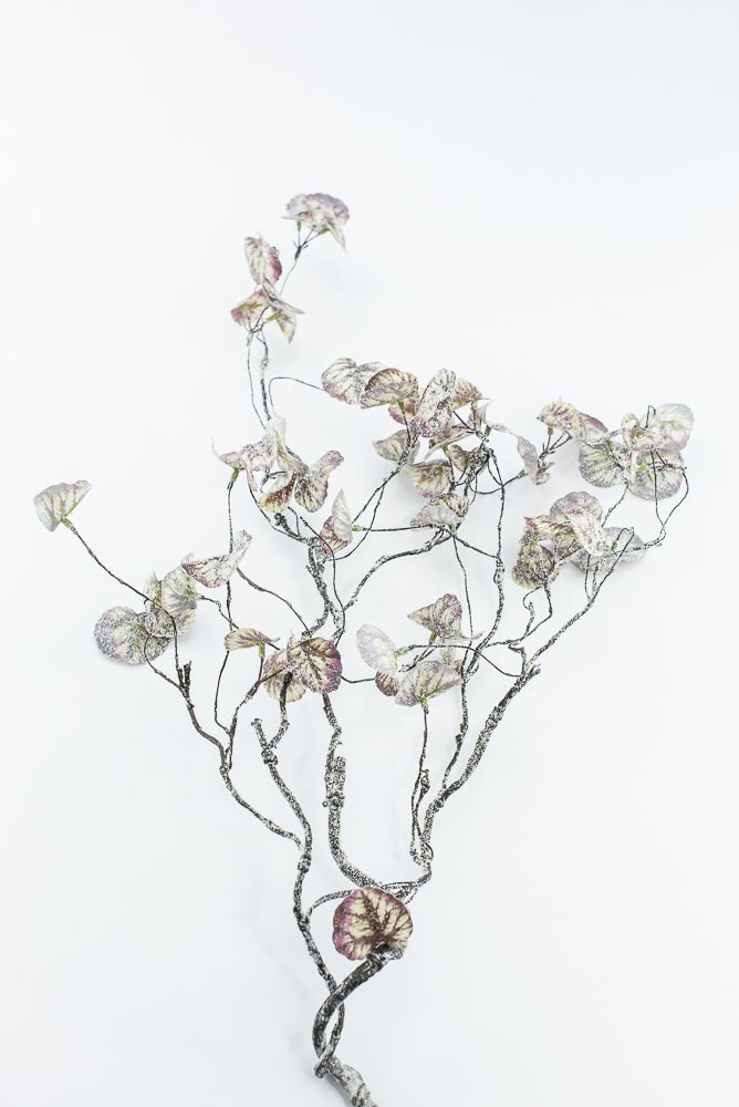 Artificial Green & Purple Shimmering Begonia Leaf Hanging Spray - 42" - Greenery MarketXIS603-GR/PU