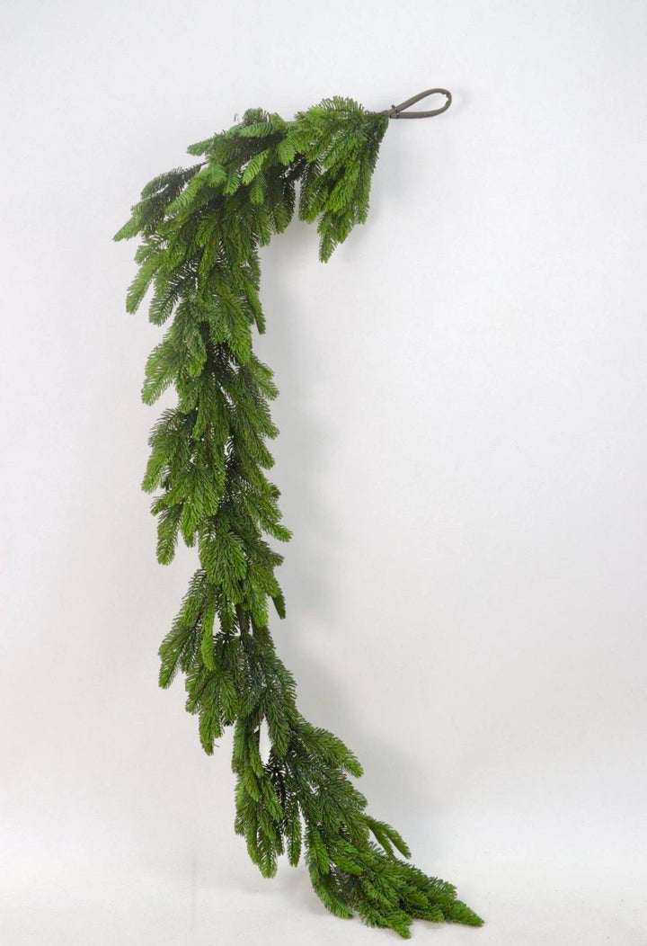 Artificial Green Real Touch Noble Fir Garland - 6' - Greenery MarketArtificial FloraX2267-G