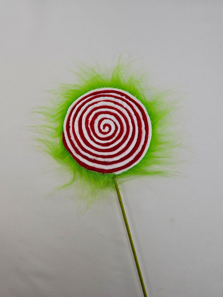 Artificial Green & Red Furry Lollipop Spray - 19.5" - Greenery MarketArtificial Flowers279708