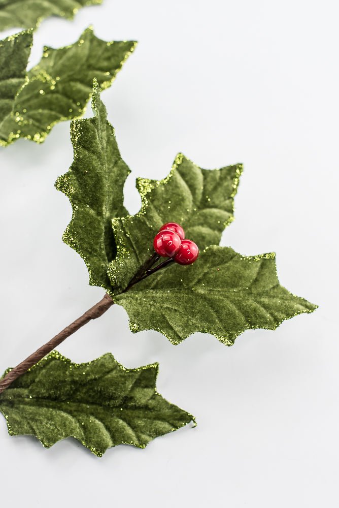 Artificial Green & Red Holly Berry Spray - 31.5" - Greenery MarketArtificial Flowers251852