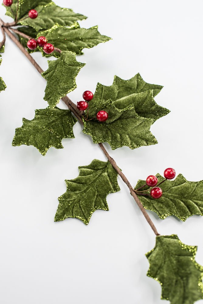 Artificial Green & Red Holly Berry Spray - 31.5" - Greenery MarketArtificial Flowers251852