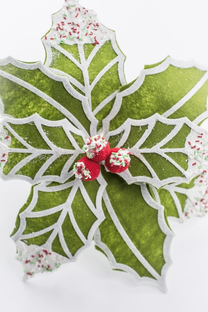 Artificial Green, Red & White Poinsettia Stem - 22" - Greenery MarketArtificial Flowers251521