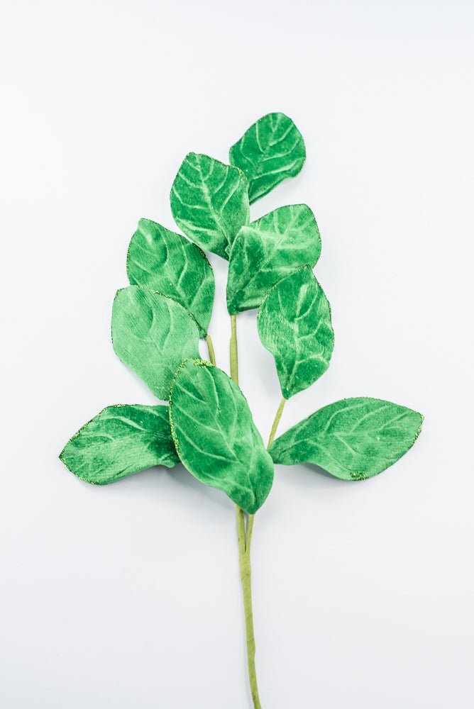 Artificial Green Velvet Magnolia Leaves Spray - 30" - Greenery Market86787GN