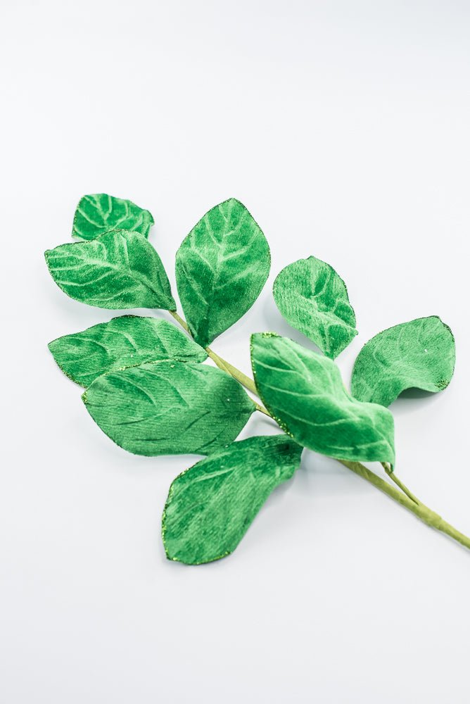 Artificial Green Velvet Magnolia Leaves Spray - 30" - Greenery Market86787GN