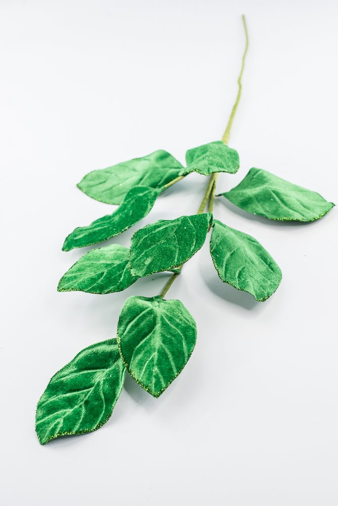 Artificial Green Velvet Magnolia Leaves Spray - 30" - Greenery Market86787GN