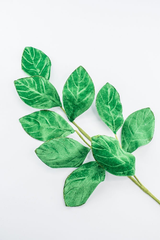 Artificial Green Velvet Magnolia Leaves Spray - 30" - Greenery Market86787GN