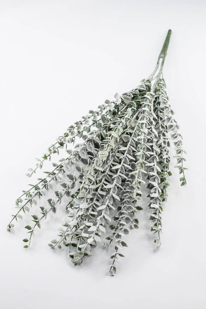 Artificial Green & White Snow Eucalyptus Bush - 26" - Greenery MarketArtificial FloraX2322-GW