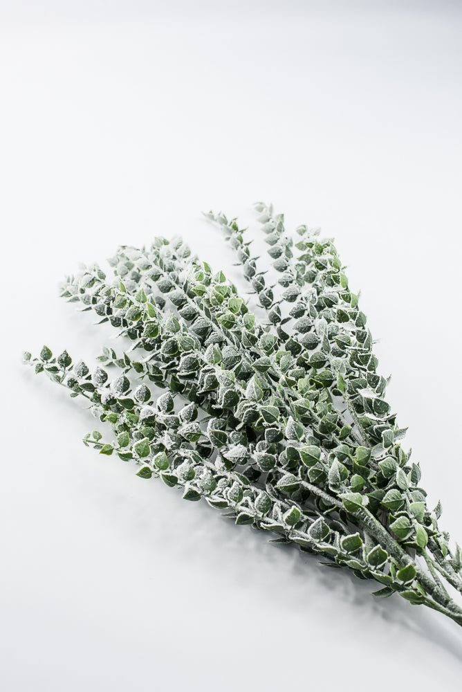 Artificial Green & White Snow Eucalyptus Bush - 26" - Greenery MarketArtificial FloraX2322-GW