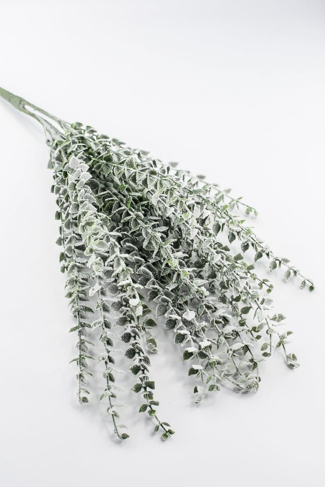 Artificial Green & White Snow Eucalyptus Bush - 26" - Greenery MarketArtificial FloraX2322-GW