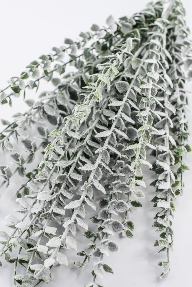 Artificial Green & White Snow Eucalyptus Bush - 26" - Greenery MarketArtificial FloraX2322-GW