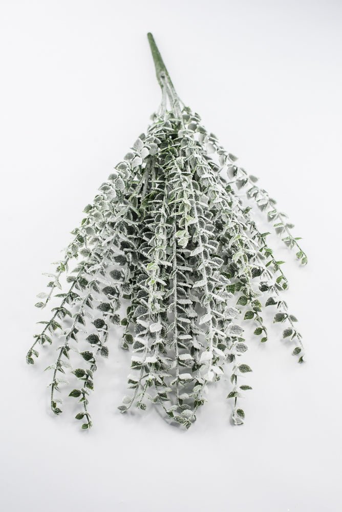 Artificial Green & White Snow Eucalyptus Bush - 26" - Greenery MarketArtificial FloraX2322-GW