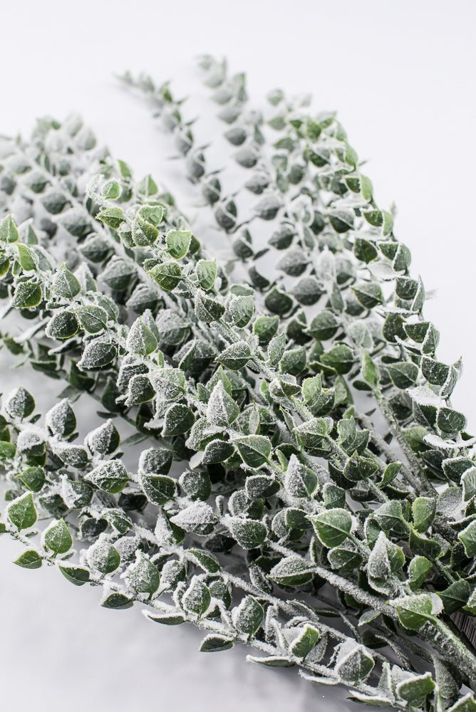 Artificial Green & White Snow Eucalyptus Bush - 26" - Greenery MarketArtificial FloraX2322-GW