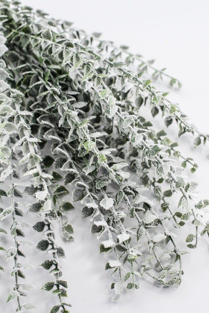 Artificial Green & White Snow Eucalyptus Bush - 26" - Greenery MarketArtificial FloraX2322-GW