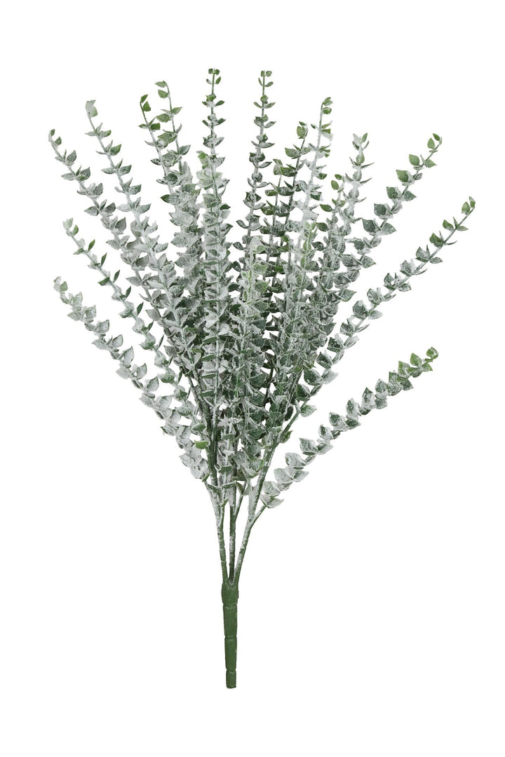 Artificial Green & White Snow Eucalyptus Bush - 26" - Greenery MarketArtificial FloraX2322-GW