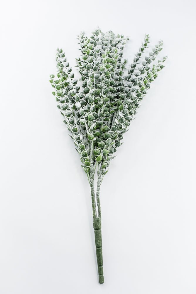 Artificial Green & White Snow Eucalyptus Bush - 26" - Greenery MarketArtificial FloraX2322-GW