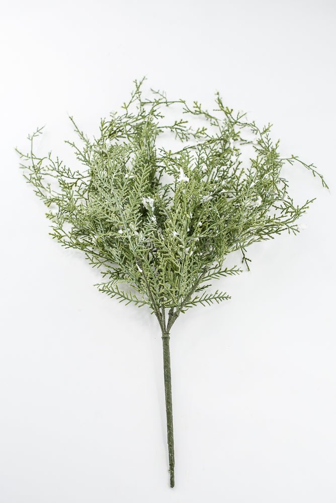Artificial, Green, Wispy Cedar Pine Bush With Snow - Greenery MarketX2194-GW
