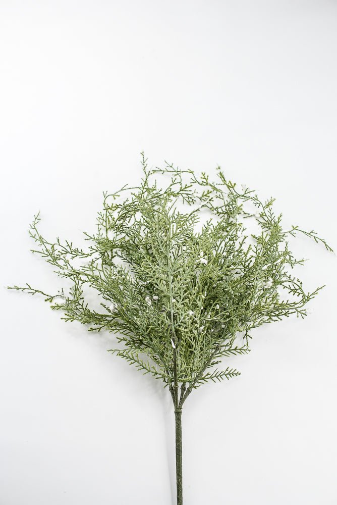 Artificial, Green, Wispy Cedar Pine Bush With Snow - Greenery MarketX2194-GW