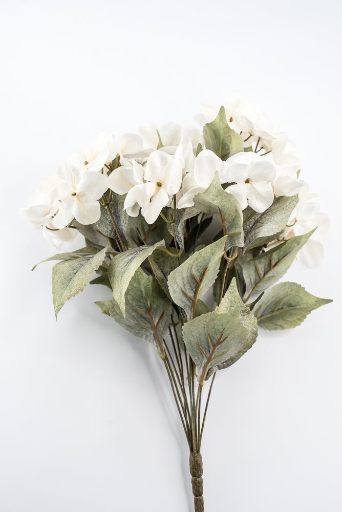 Artificial, Holiday Cream Hydrangea Bush - 20" - Greenery MarketArtificial Flora85859-CR