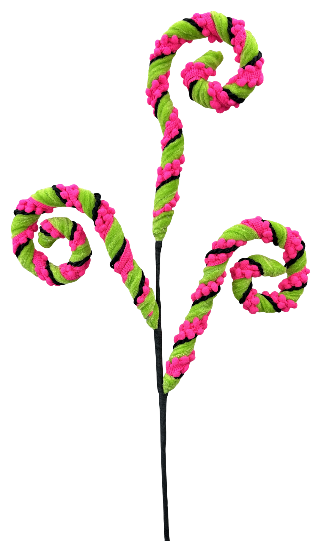 Artificial Hot Pink Stripe Spiral Curly Spray - 28" - Greenery MarketArtificial Flora57401HTPK