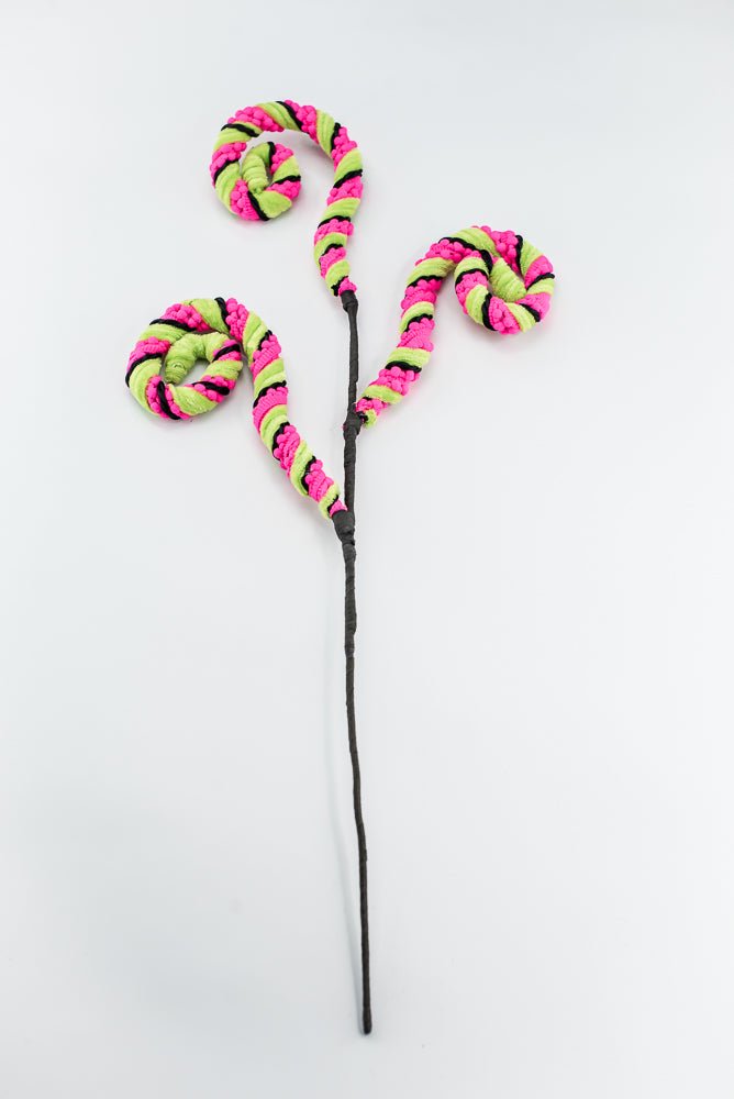 Artificial Hot Pink Stripe Spiral Curly Spray - 28" - Greenery MarketArtificial Flora57401HTPK