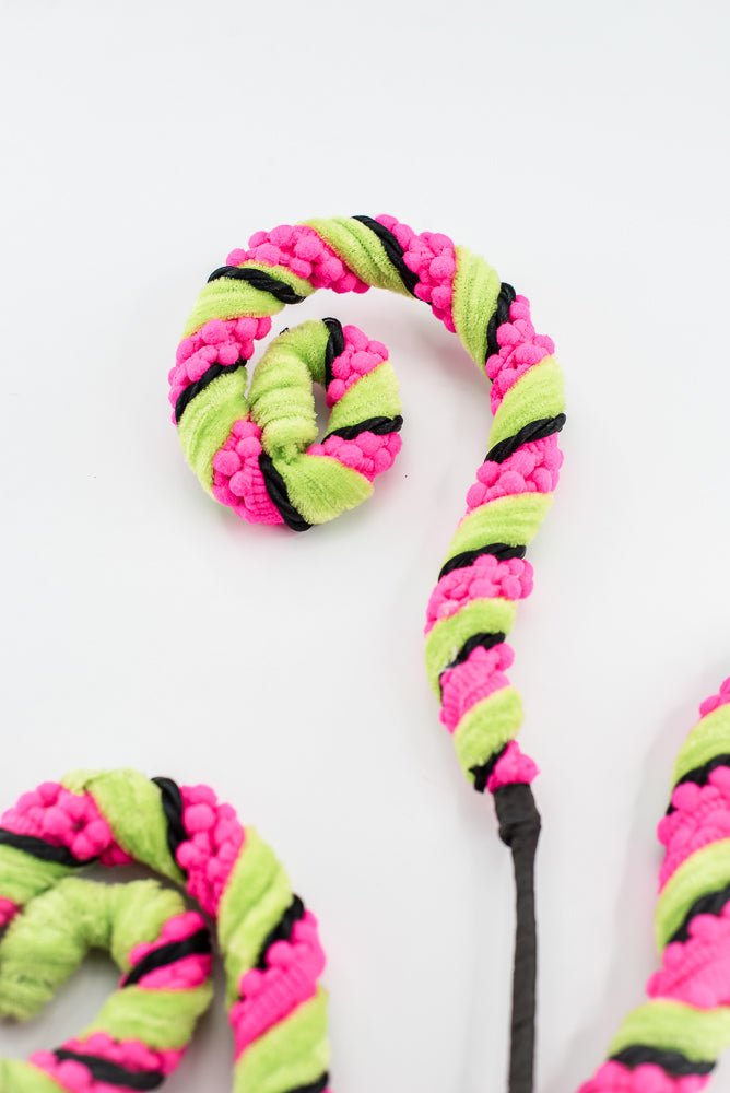 Artificial Hot Pink Stripe Spiral Curly Spray - 28" - Greenery MarketArtificial Flora57401HTPK