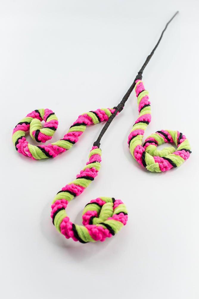 Artificial Hot Pink Stripe Spiral Curly Spray - 28" - Greenery MarketArtificial Flora57401HTPK