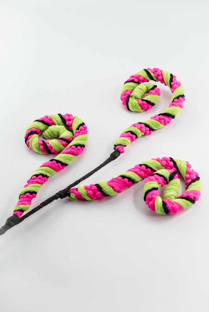 Artificial Hot Pink Stripe Spiral Curly Spray - 28" - Greenery MarketArtificial Flora57401HTPK