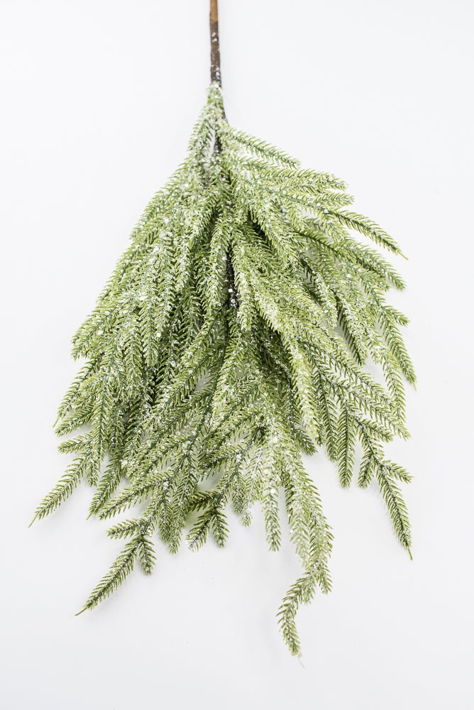Artificial Ice Norfolk Pine Spray - 26" - Greenery Market86821ICE