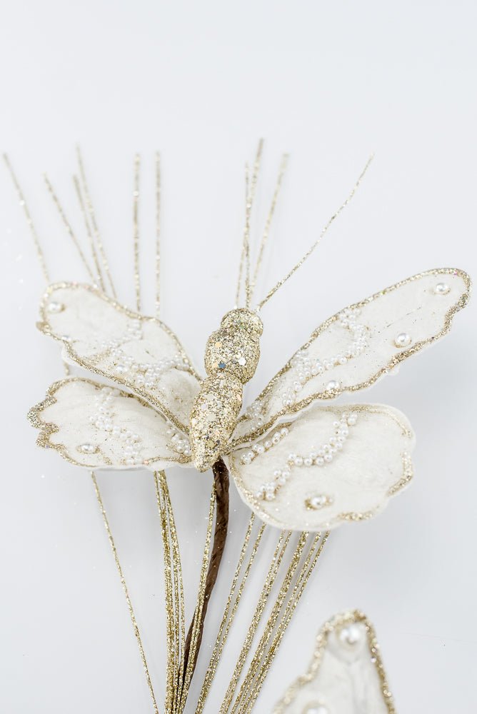 Artificial Ivory Butterfly Spray - 32.5" - Greenery MarketArtificial Flowers276987