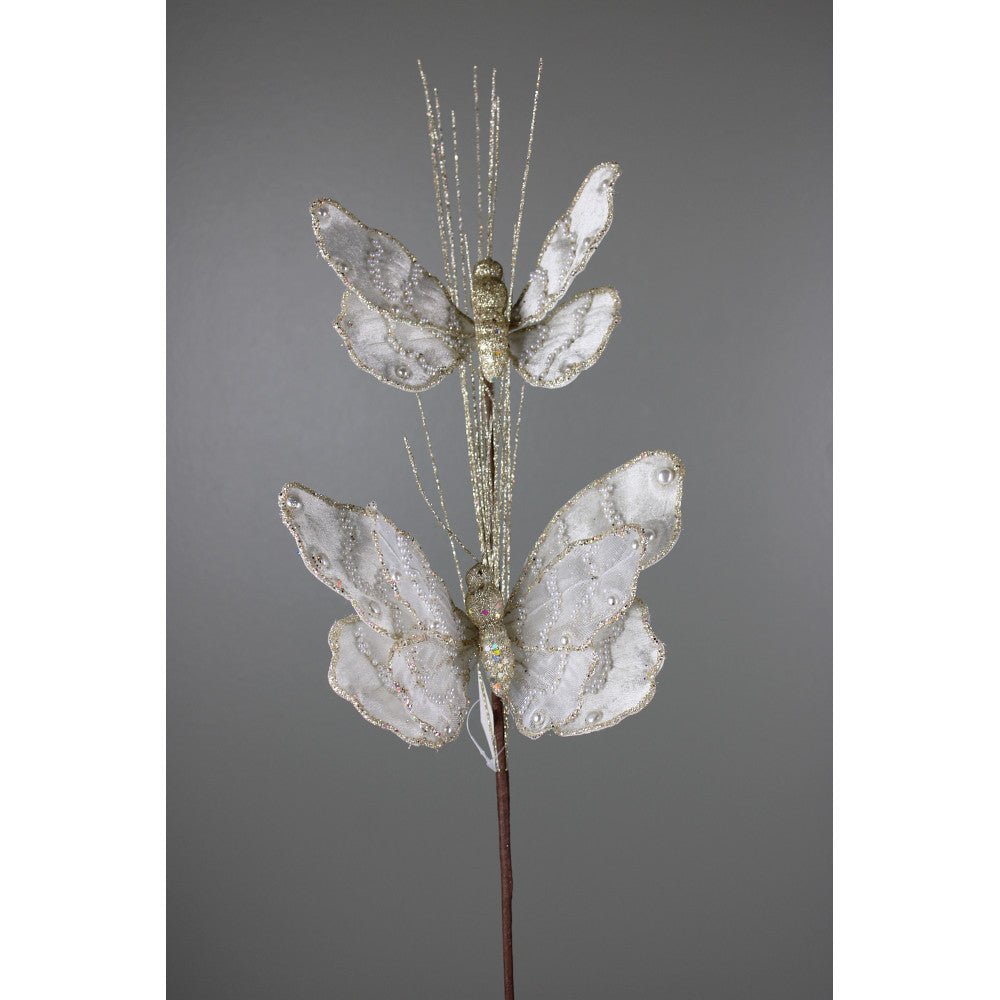 Artificial Ivory Butterfly Spray - 32.5" - Greenery MarketArtificial Flowers276987