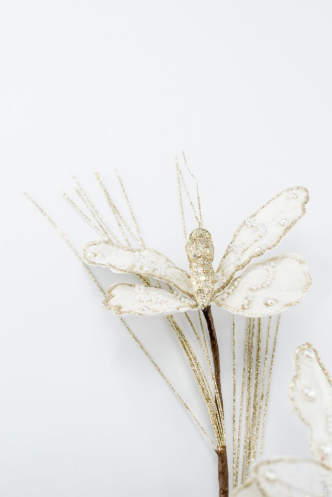 Artificial Ivory Butterfly Spray - 32.5" - Greenery MarketArtificial Flowers276987