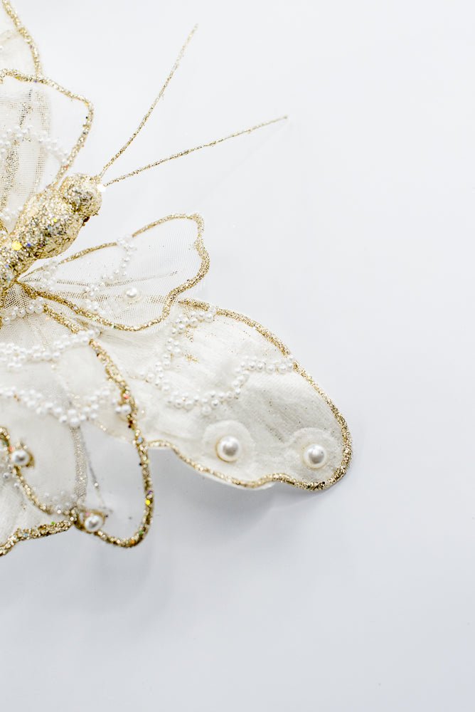 Artificial Ivory Butterfly Spray - 32.5" - Greenery MarketArtificial Flowers276987
