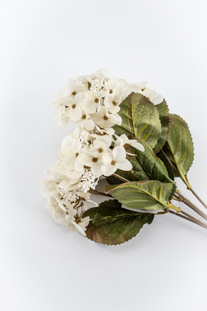 Artificial, Ivory, Hydrangea Bush - 17" - Greenery MarketArtificial Flora85981-IVORY