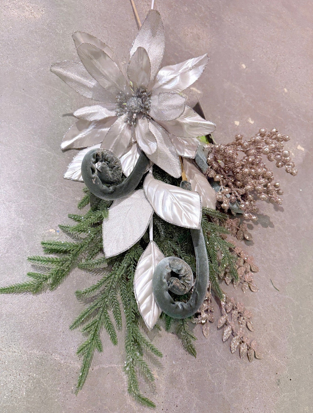 Artificial Ivory Magnolia Leaves Spray - 28" - Greenery Market86949IV