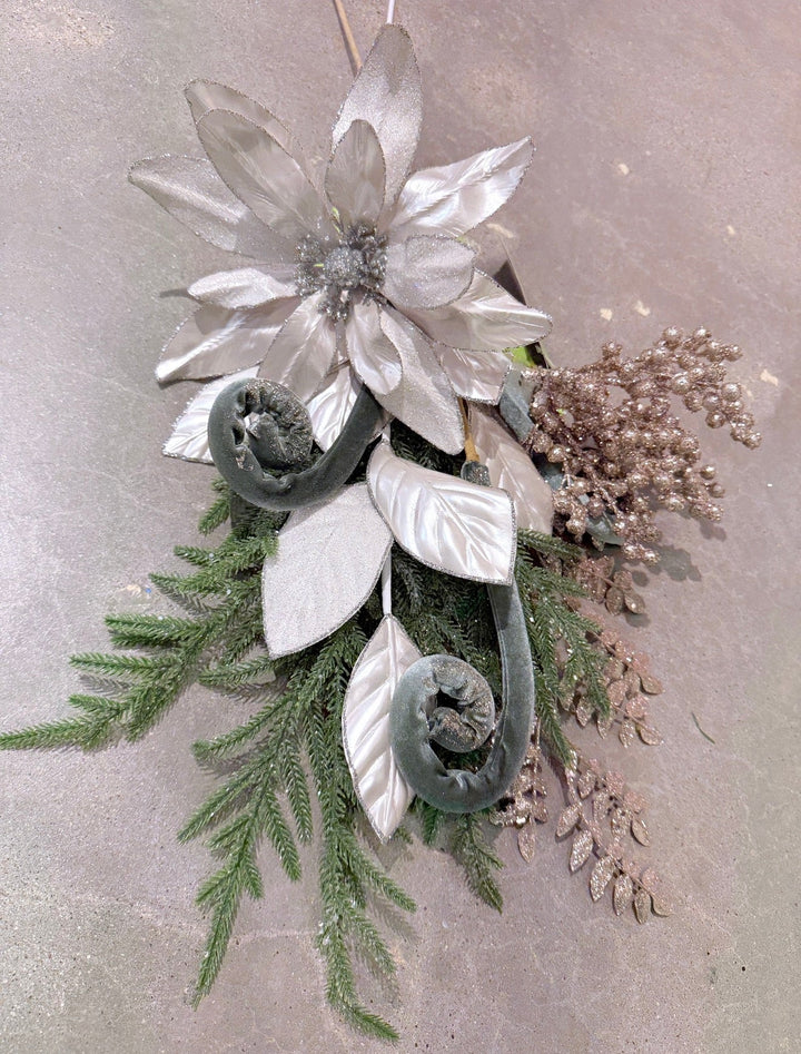 Artificial Ivory Magnolia Leaves Spray - 28" - Greenery Market86949IV
