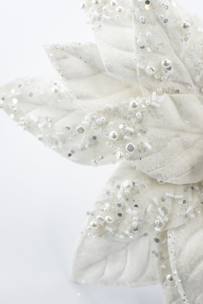 Artificial Ivory & Pearl Poinsettia Stem - 19" - Greenery MarketArtificial Flowers276979