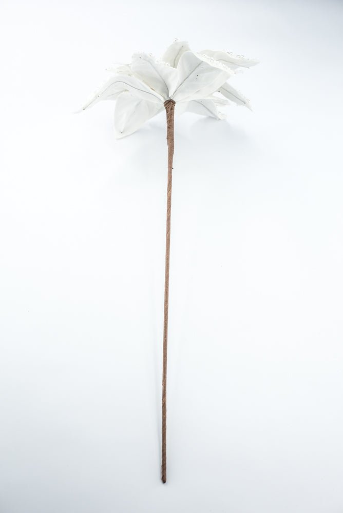 Artificial Ivory & Pearl Poinsettia Stem - 19" - Greenery MarketArtificial Flowers276979