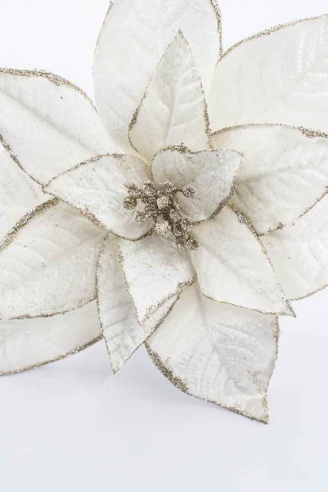 Artificial Ivory Poinsettia Stem - 24" - Greenery Market86873CM