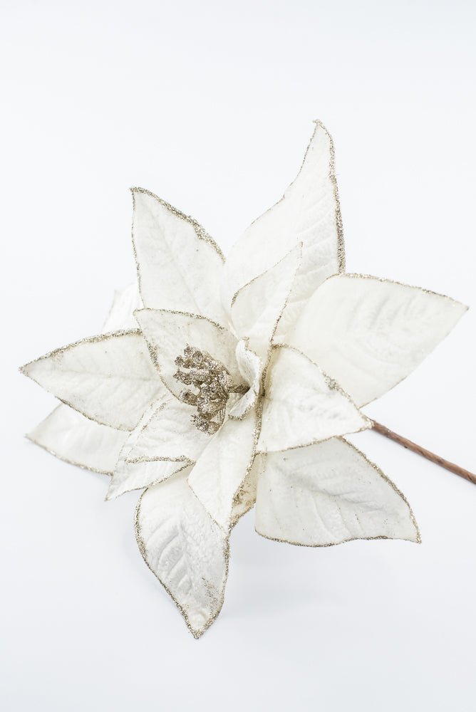 Artificial Ivory Poinsettia Stem - 24" - Greenery Market86873CM